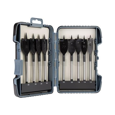Makita - sada vrtáků do dřeva plochých 14;16;18;20;22;24x125/150 a 26;28;30x130/160mm, 9ks P-80802