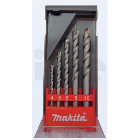 MAKITA sada vrtáků do zdiva 4x40/70 a 5x50/100 a 6x60/100 a 8x90/150 a 10x90/150, 5ks D-05175