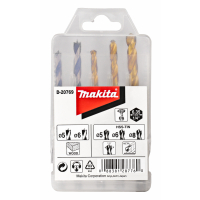 Makita - sada vrtáků do kovu/dřeva 5;6;8/5;6mm, stopka HEX 1/4", 5ks D-20769