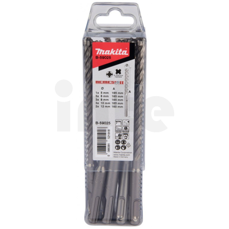 Makita - sada vrtáků SDS-Plus čtyřbřité Nemesis II 5;6;8;10;12mm, 12ks =old B-59025 E-14912