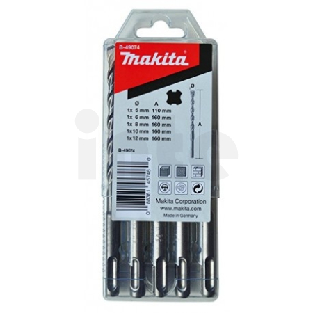 Makita - sada vrtáků SDS-Plus V-Plus 5x50/110 a 6;8;10;12x110/160mm, 5ks = oldP-67169 B-49074