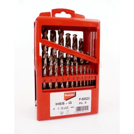 Makita - sada vrtáků do kovu HSS-G 1-13mm (po 0,5mm), 25ks P-60523
