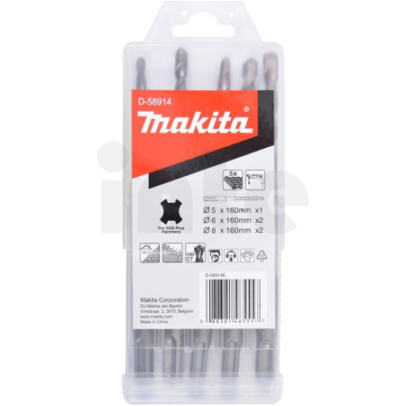 Makita - sada vrtáků SDS-Plus 5;6;8x100/160mm, 5ks D-58914