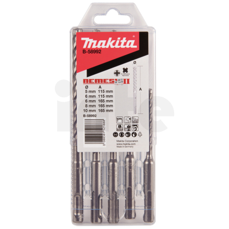 Makita - sada vrtáků SDS-Plus čtyřbřité Nemesis II 5;6;8;10mm, 5ks = oldB-11994 B-58992