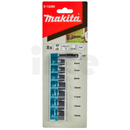 Makita - sada ořechů čtyřhran 1/4" 8 ks E-12289