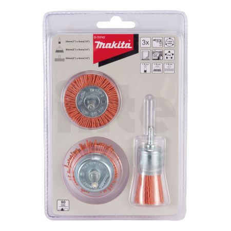Makita - sada nylonových kartáčů pro hrubé broušení 3 ks D-70742