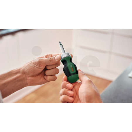 BOSCH  Krátký ráčnový šroubovák se 6 bity (zásobník 2) 1600A032UZ