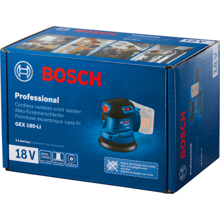 BOSCH Excentrická bruska GEX 185-LI 06013A5020