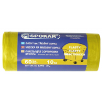 Spokar - Sáčky na tříděný odpad 60L - 10 ks, žluté - na plasty, 8300250200