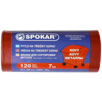 Spokar - Pytle na tříděný odpad 120L - 7 ks, červené - na kovy, 8300248200