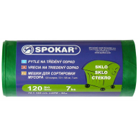 Spokar - Pytle na tříděný odpad 120L - 7 ks, zelené - na sklo, 8300249200