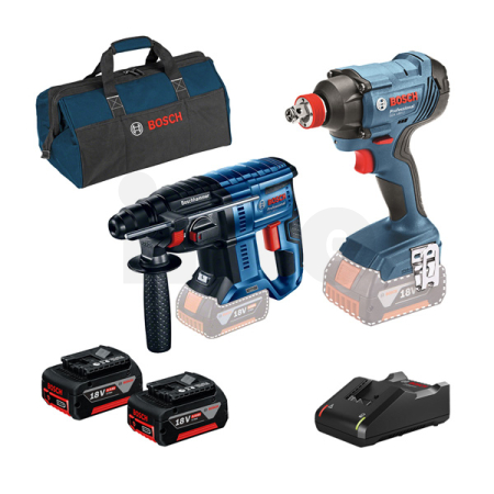 BOSCH Kombinovaná sada Kombinovaná sada: akumulátorové vrtací kladivo GBH 180-LI + akumulátorový rázový šroubovák/utahovák GDX 1