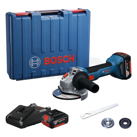 BOSCH Akumulátorová úhlová bruska GWS 18V-8, 125 mm, 2x GBA 4.0Ah, 06019N9020