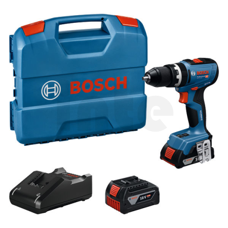 BOSCH GSB 18V-65 Akumulátorový příklepový vrtací šroubovák 1x 4.0Ah, 1x 2.0Ah, L-CASE 06019N3332