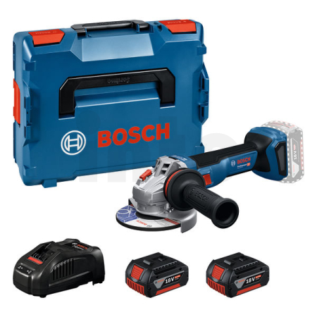 BOSCH Akumulátorová úhlová bruska GWS 18V-11, 125 mm, 2x GBA 5,0Ah, L-BOXX 06019N4103