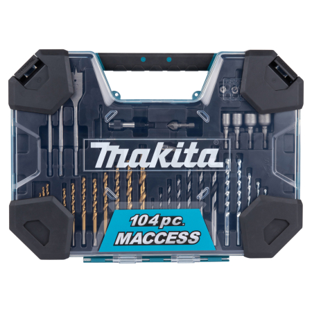 Makita - sada vrtáků a příslušenství 104 ks v plastovém kufru=oldD-31778 E-22604