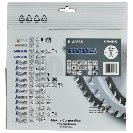 Makita - kotouč pilový dřevo MAKBLADEplus 260x2.8x30mm 80Z = old B-08844 STOP B-32655