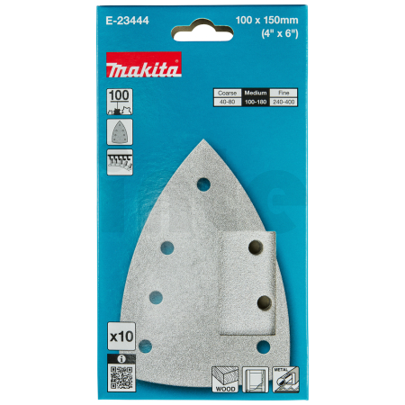 Makita - papír brusný suchý zip 100x150 A100, 10ks E-23444