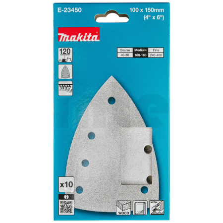 Makita - papír brusný suchý zip 100x150 A120, 10ks E-23450