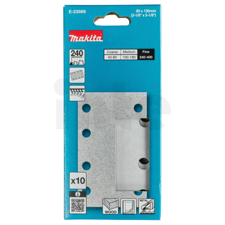 Makita - papír brusný suchý zip 80x130 A240, 10ks E-23569