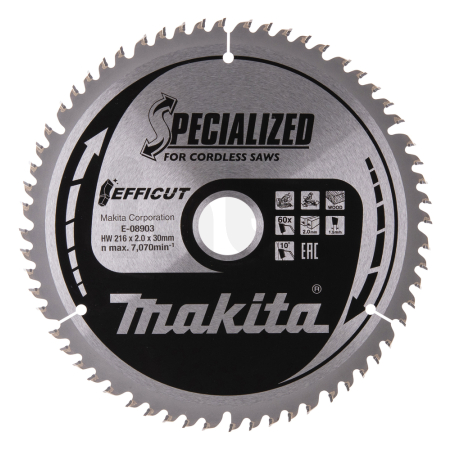 Makita - kotouč pilový dřevo Efficut 216x2x30mm 60Z = old E-08888 E-08903
