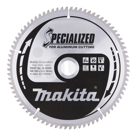 Makita - kotouč pilový hliník SPECIALIZED 250x2.4x30mm 80Z = old B-09634 B-33308