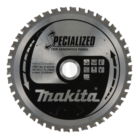 Makita - kotouč pilový sendvičové panely SPECIALIZED 165x1.75x20mm 42Z = old B-63133 B-63149