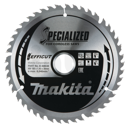 Makita - kotouč pilový dřevo Efficut 190x1.45x30mm 45Z = old B-68622 B-68638