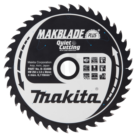 Makita - kotouč pilový dřevo MAKBLADEplus 250x2.8x30mm 40Z = old B-09818 B-33489