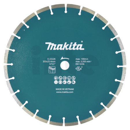 Makita - kotouč řezný diamantový beton 355x2.8x25.4mm pro aku stroje = old E-12996 E-23226