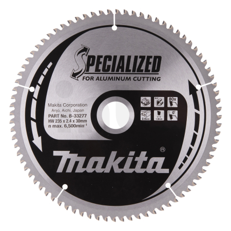 Makita - kotouč pilový hliník SPECIALIZED 235x2.4x30mm 80Z = old B-09606 B-33277