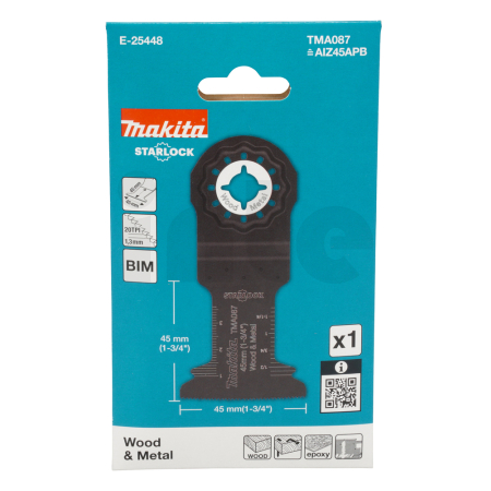 Makita - pilový list rovný 45x45mm BiM TMA087 Starlock (i pro O.I.S.) E-25448