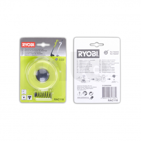 RYOBI RAC118 Cívka a kryt do elektrické strunové sekačky s 1.2mm strunou 5132002590