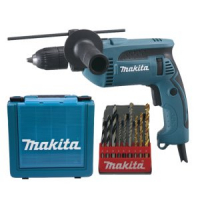 Makita - Příklepová vrtačka s kufrem,rychlosklíčidlo 1,5-13mm,680W HP1641K1X