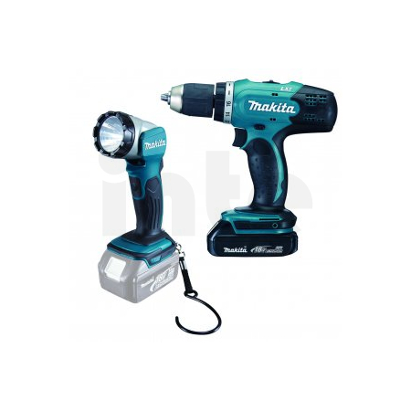 Makita - Aku vrtací šroubovák se svítilnou Li-ion LXT 18V/1,5Ah DDF453SYEL