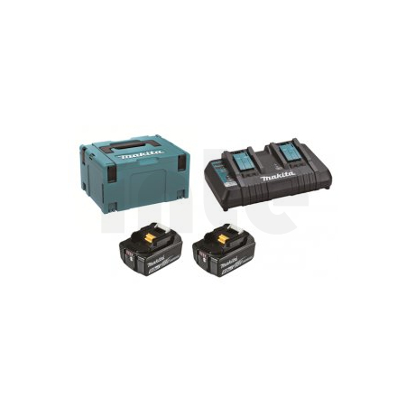 Makita - sada Li-ion LXT 18V 2ksBL1850B+1ksDvojnabíječkaDC18RD+1ksMakpac 197629-2