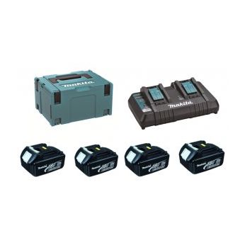 Makita - sada Li-ion LXT 18V 4ksBL1830+DvojnabíječkaDC18RD+Makpac=new197970-3 197720-6