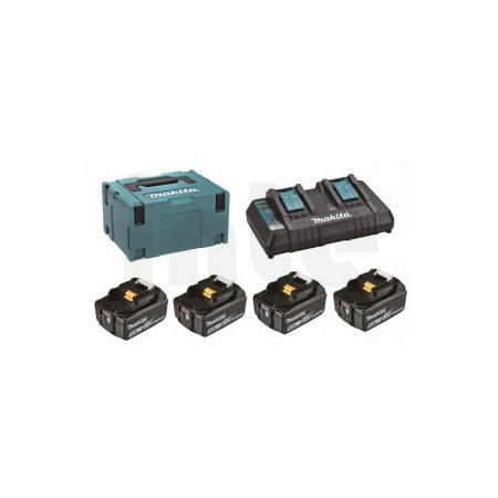 Makita - sada Li-ion LXT 18V 4ksBL1850B+1ksDvojnabíječkaDC18RD+1ksMakpac 197626-8