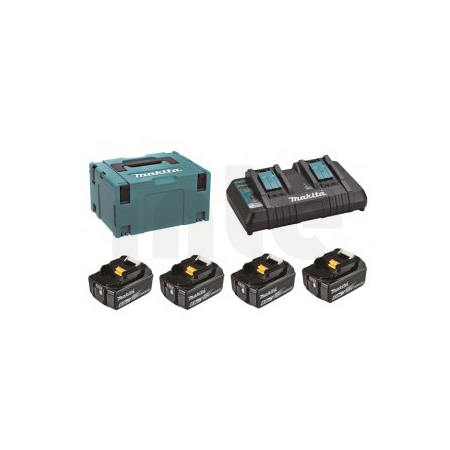 Makita - sada Li-ion LXT 18V 4ksBL1860B+1ksDvojnabíječkaDC18RD+1ksMakpac 198091-4