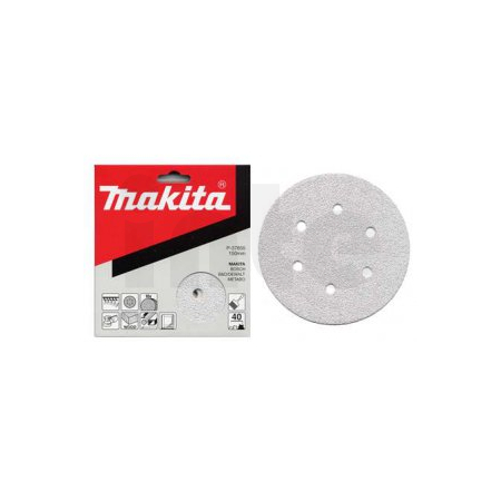 Makita - papír brusný suchý zip 150mm 6 děr K40, 10ks P-37655