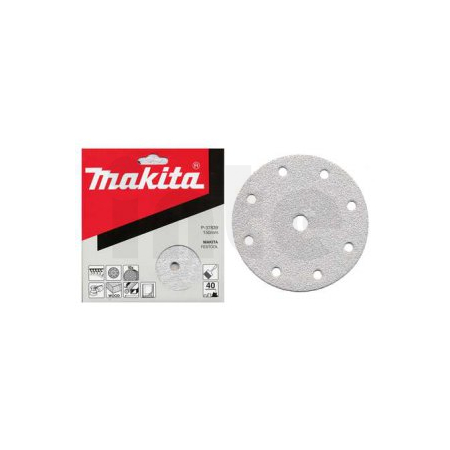 Makita - papír brusný suchý zip 150mm 9 děr K40, 10ks P-37839