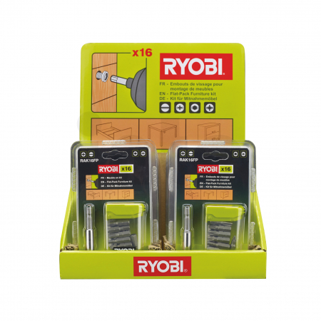 RYOBI RAK16FP 16ks skladná sada šroubovacích bitů na nábytek 5132002679