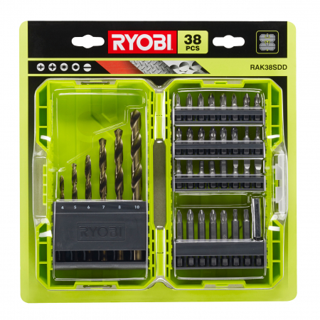 RYOBI RAK38SDD 38ks smíšená sada vrtacích a šroubovacích bitů 5132003303