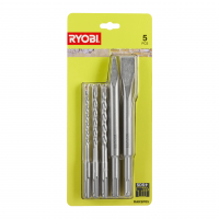 RYOBI RAKSP05 5ks sada SDS+ bitů a sekáčů 5132004837