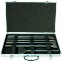 Makita - sada sekáčů SDS-Max v Al kufru: 2x špičák 400mm, 2x sekáč plochý 25x400mm, 1x sekáč plochý 50x400mm, D-40565