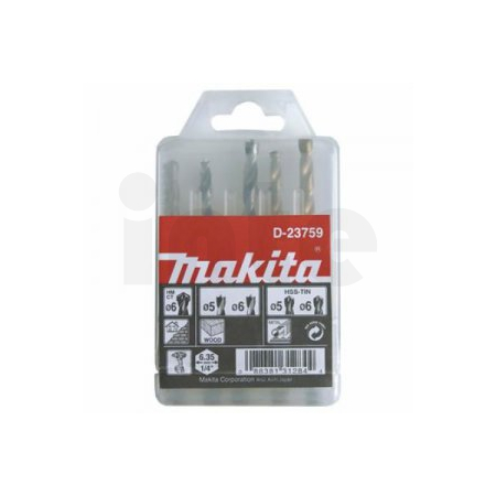 Makita - sada vrtáků do kovu/dřeva/zdiva 5;6/5;6/6mm, stopka HEX 1/4", 5ks D-23759