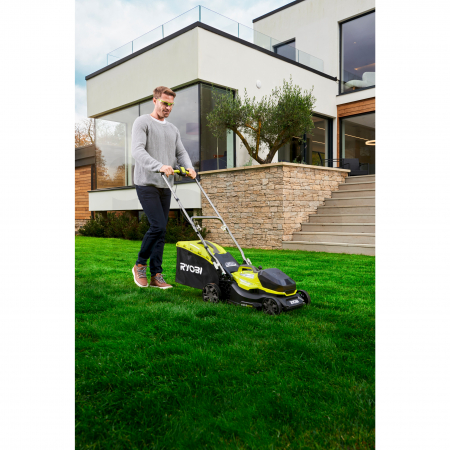 RYOBI RY18LMX37A 18V Bezuhlíková akumulátorová sekačka na trávu, šířka záběru 37cm 5133004597