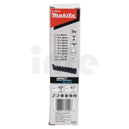 Makita - sada nástrčných klíčů 1/2" 9ks=oldB-54645 E-16645