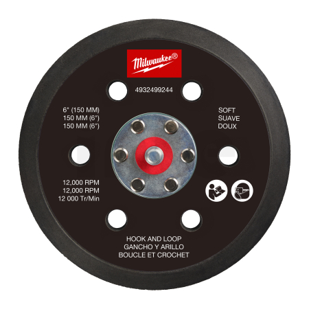 MILWAUKEE Podložka pro M12 FUEL™ 150 mm excentrickou brusku - měkká, se suchým zipem 4932499244