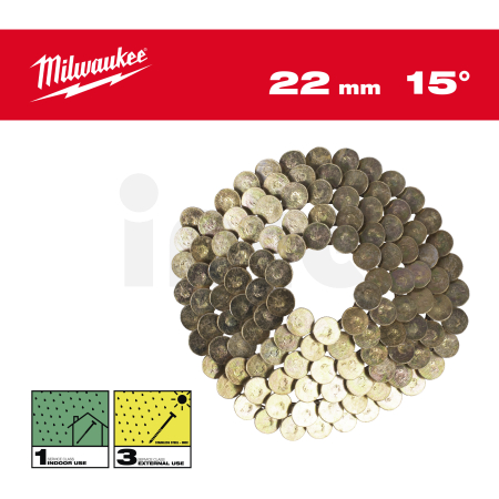 MILWAUKEE Hřebíky 15° ve svitku 3,05 x 22 mm / SS / G - 2880 ks (vhodné pro M18 FRCN45) 4932499316